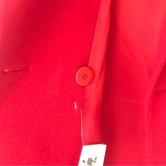 Vintage Fleurette Red Cashmere Double Breasted Peacoat Union Made S-M - Picture 13 of 17